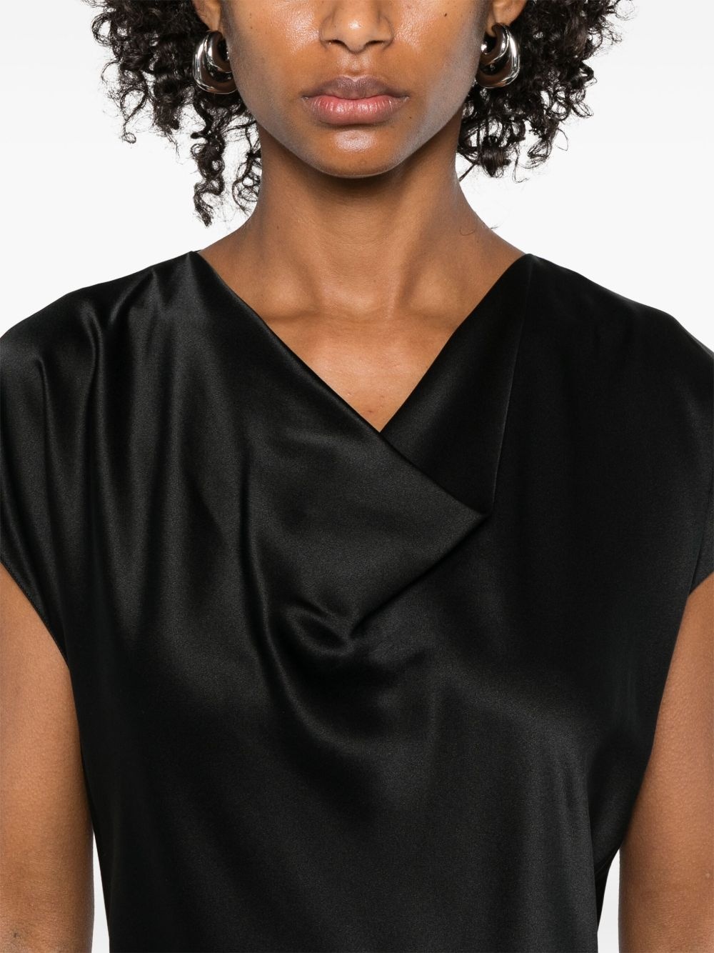 silk cowl-neck blouse - 5