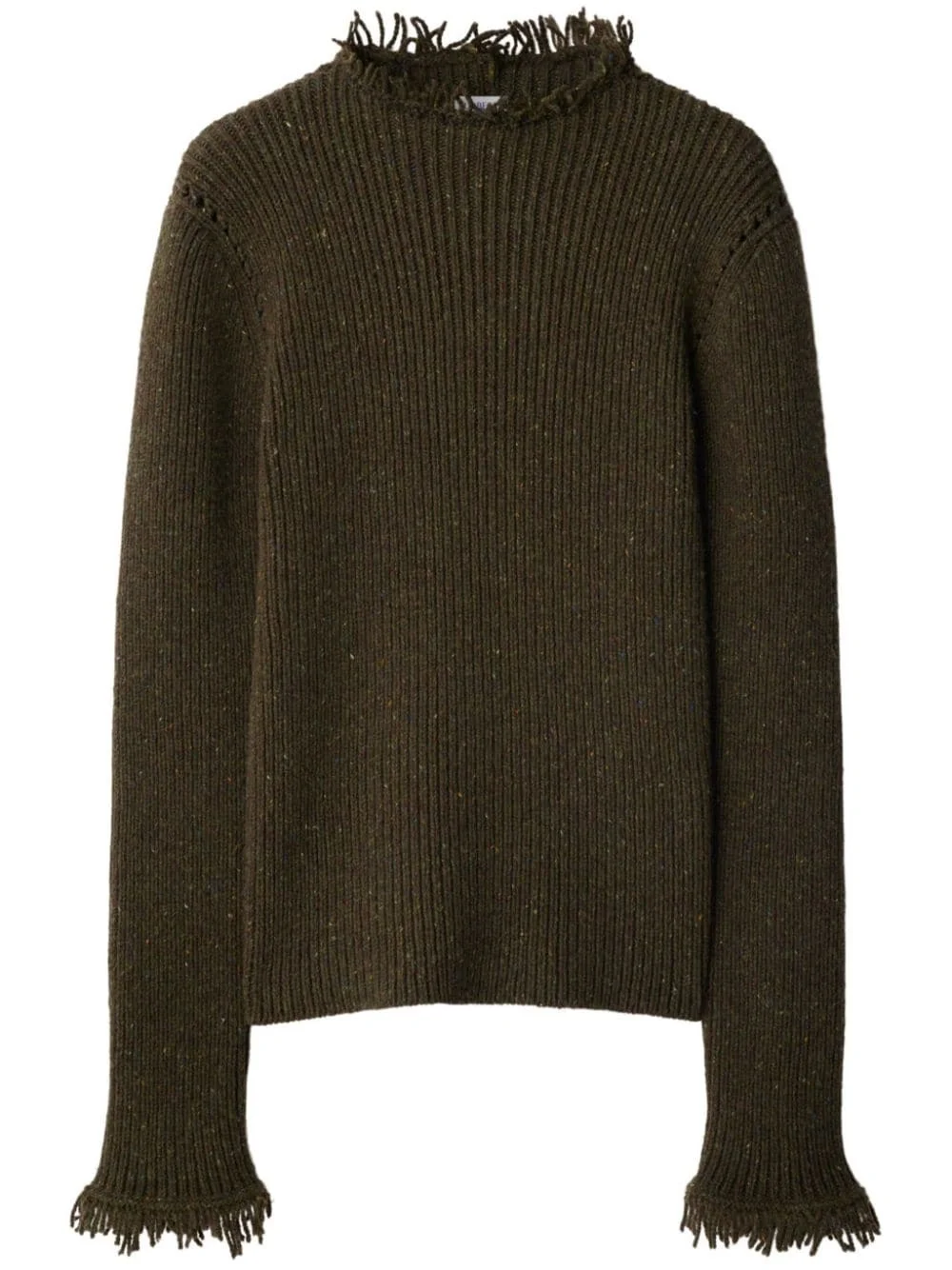 frayed wool jumper - 1