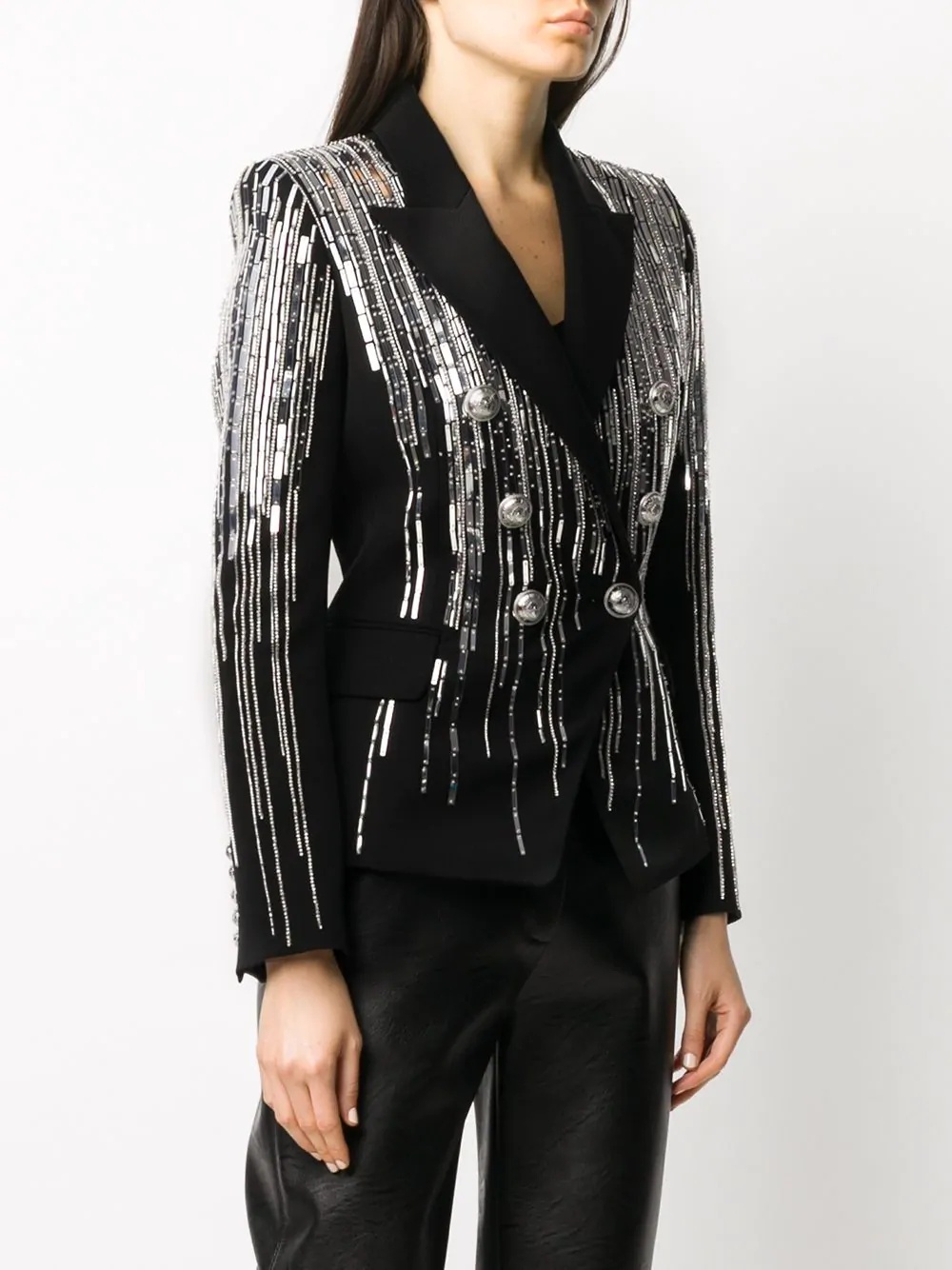 embellished double-breasted blazer - 3