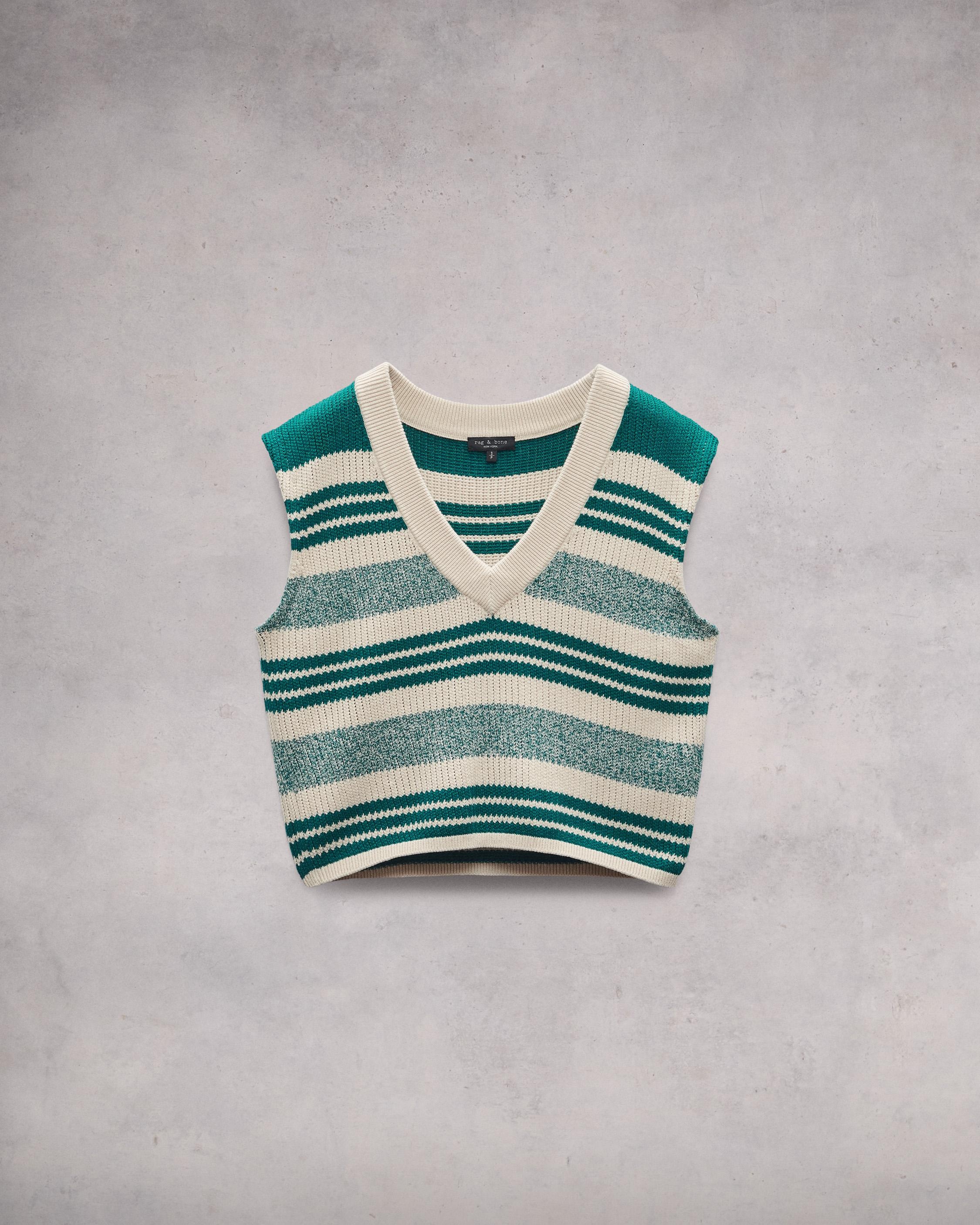 Cyrus Striped Cotton Sweater Vest
Relaxed Fit - 1