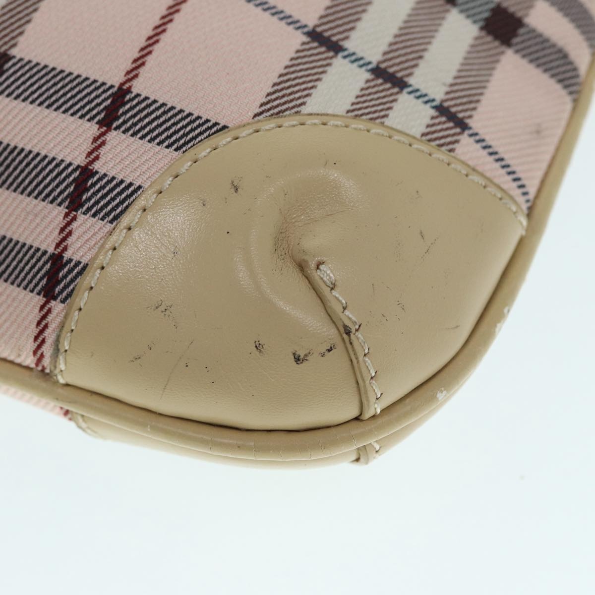 Burberry Nova Check Blue Label Shoulder Bag Nylon Beige Silver - 10
