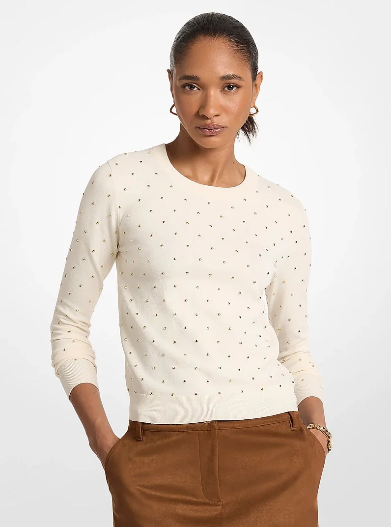 Studded Stretch Viscose Sweater - 1