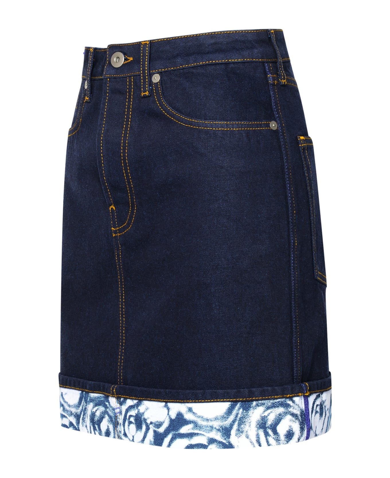 Indigo Blue Cotton Miniskirt - 2