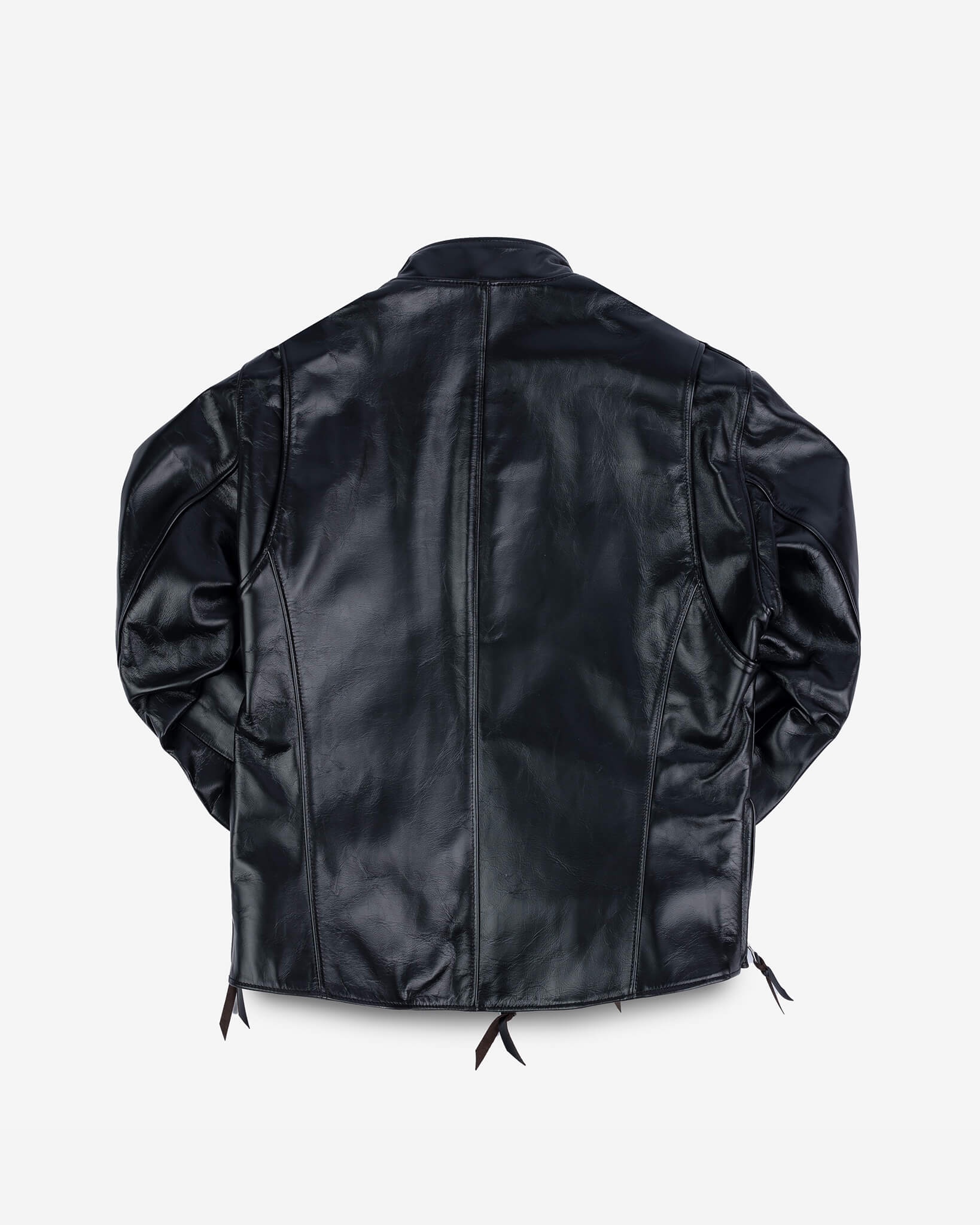 IHJ-35-BLK Japanese Horsehide Rider’s Jacket - Black (Tea-Core Dyed) - 5