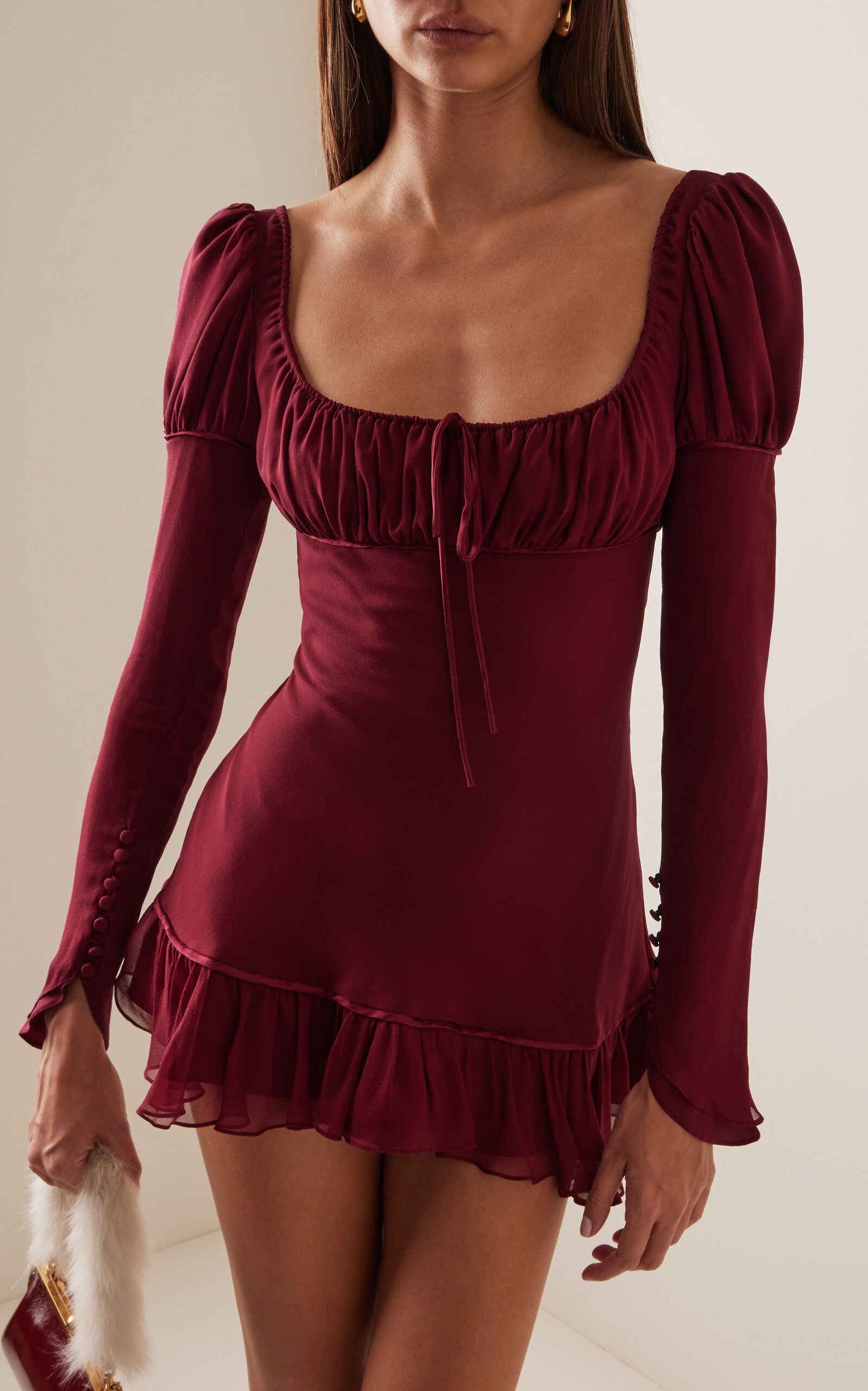 Fair Verona Silk-Chiffon Micro Dress red - 3