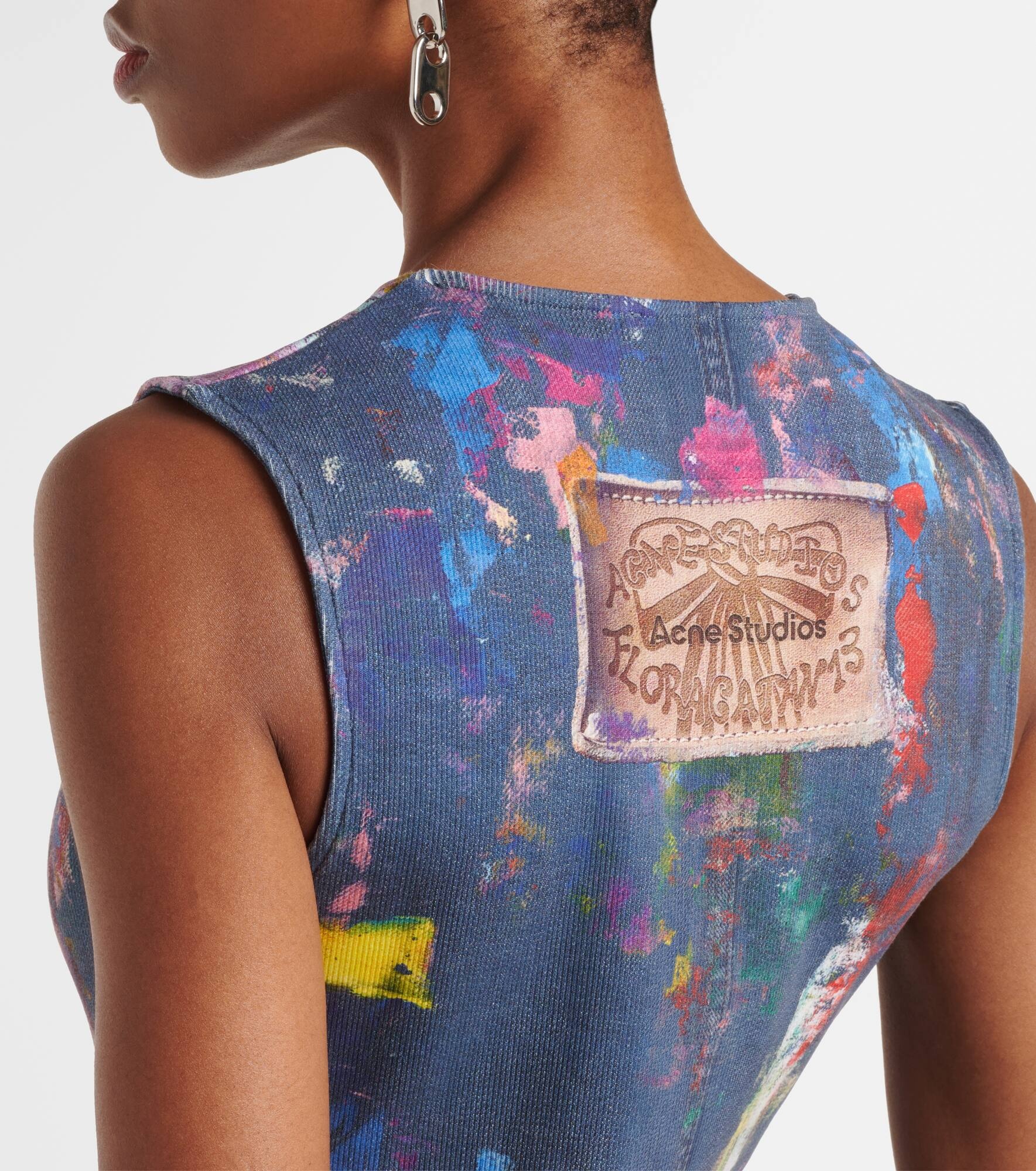 Enka printed cotton-blend midi dress - 5
