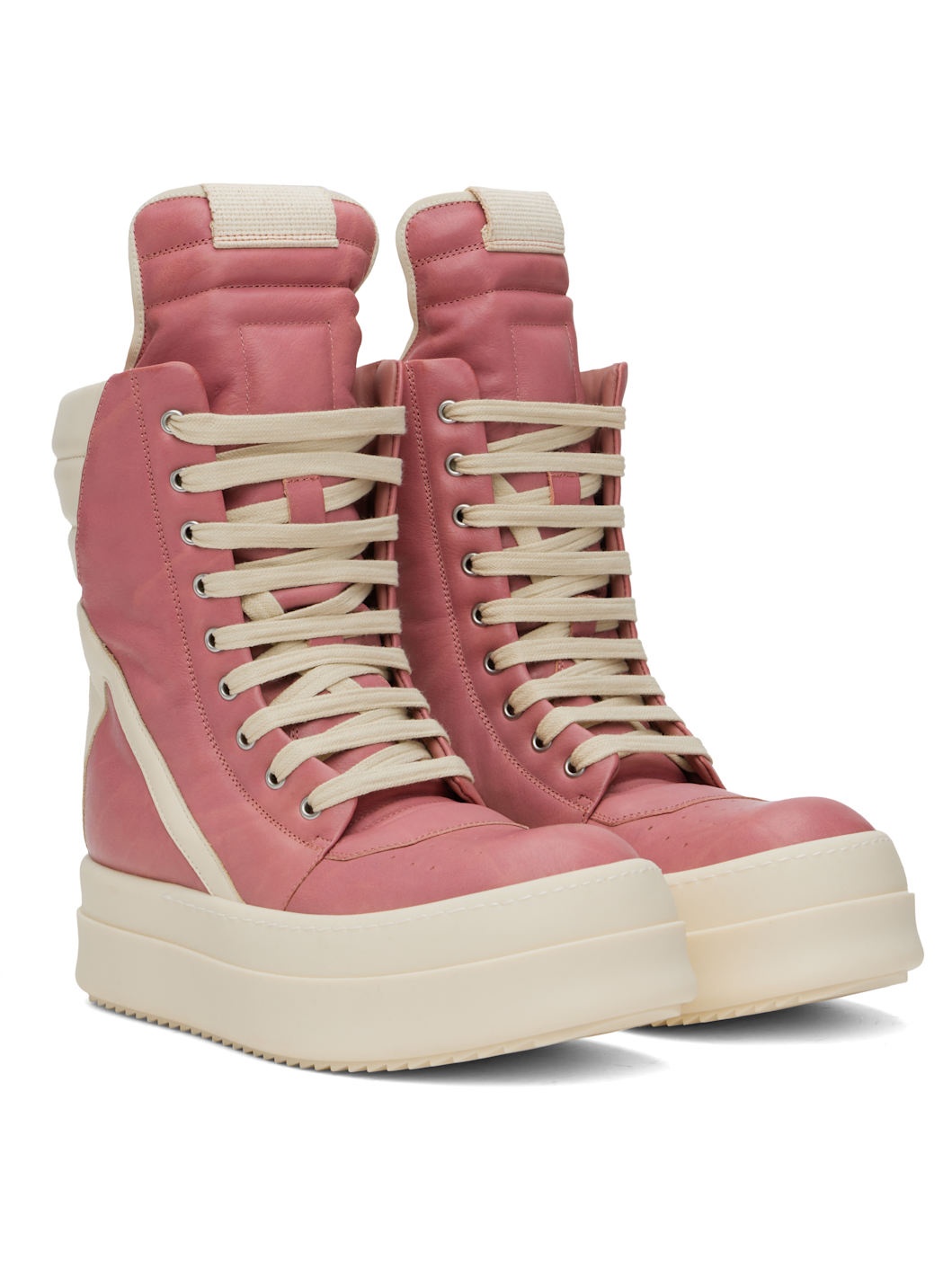 Pink & Off-White Porterville Mega Geobasket Sneakers - 4