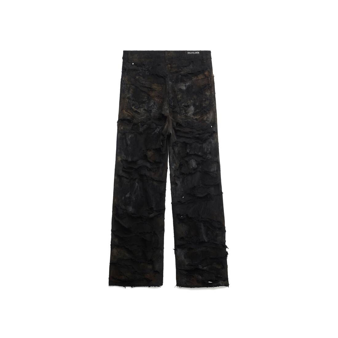 Super Destroyed Baggy Pants in Black - 2