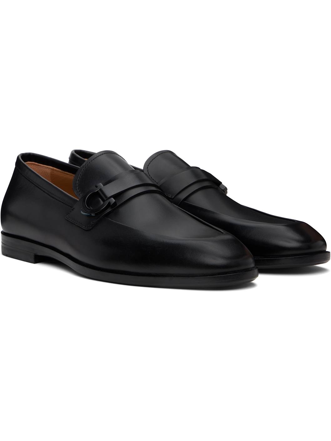 Black Gancini Ornament Loafers - 4