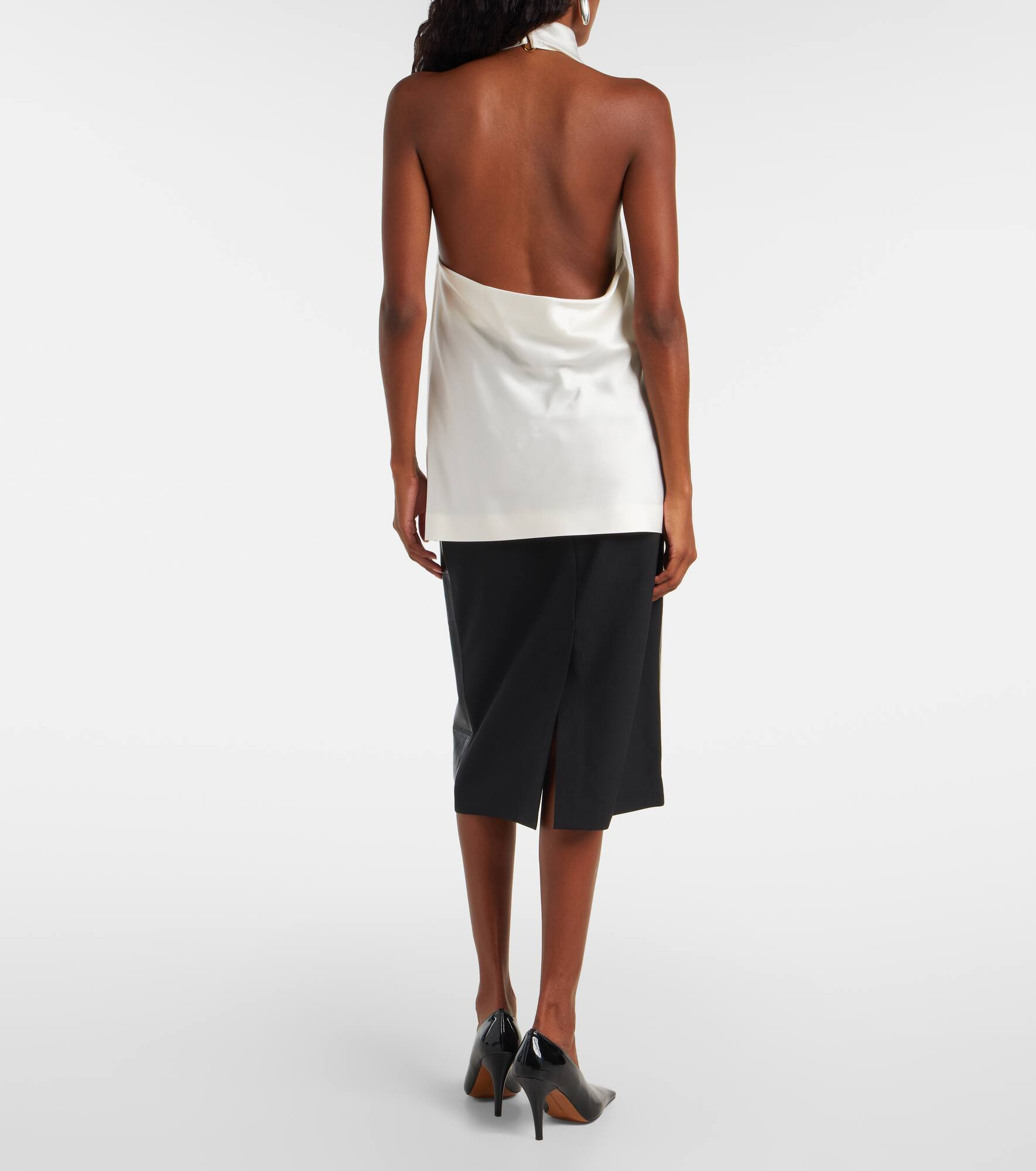 Halterneck satin top - 3
