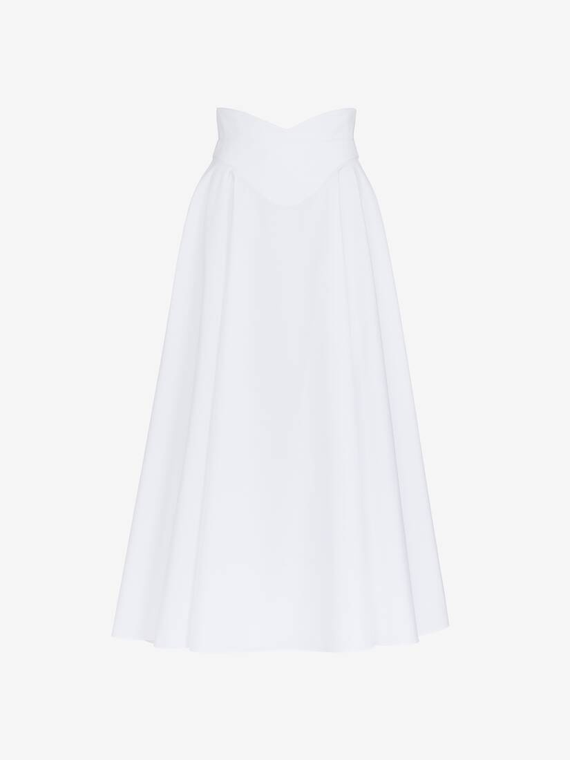 Women's Corset Midi Skirt in Optic White - 2