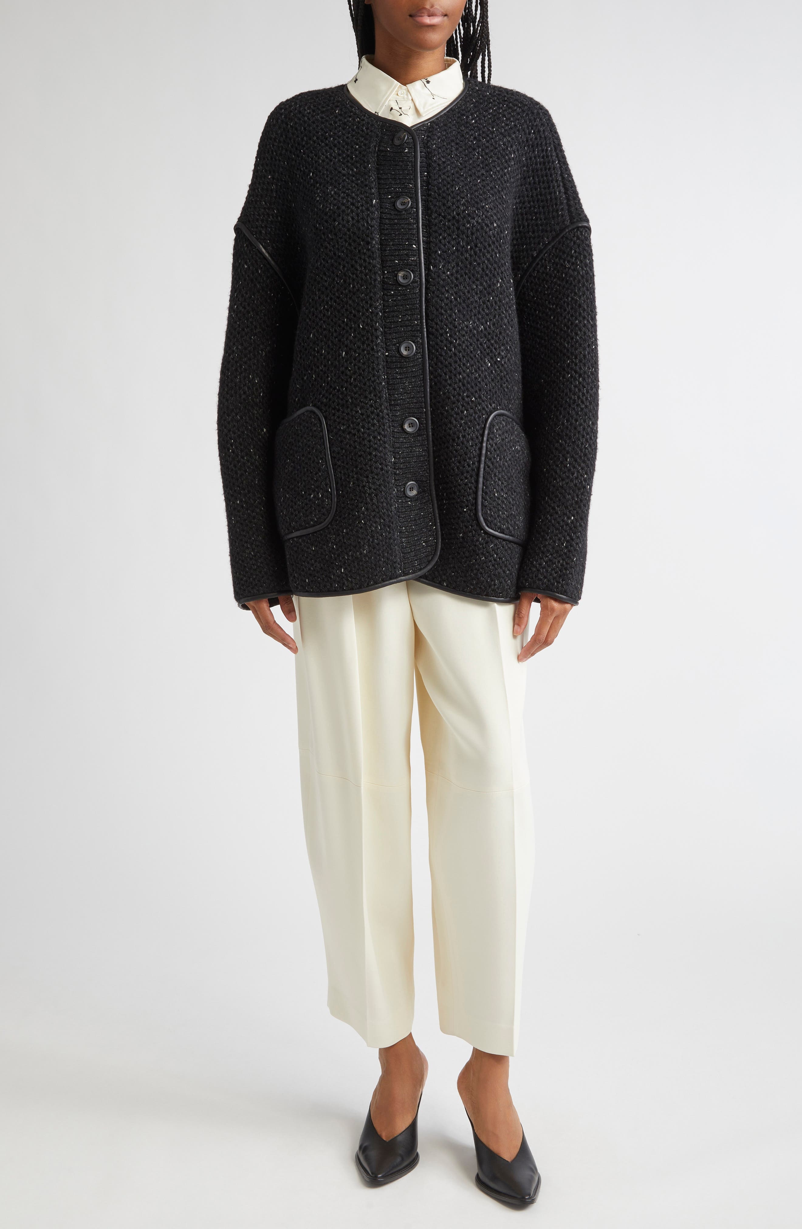 Altuzarra Chika Floral Print Silk Button-Up Shirt in Ivory Botanical at Nordstrom - 2