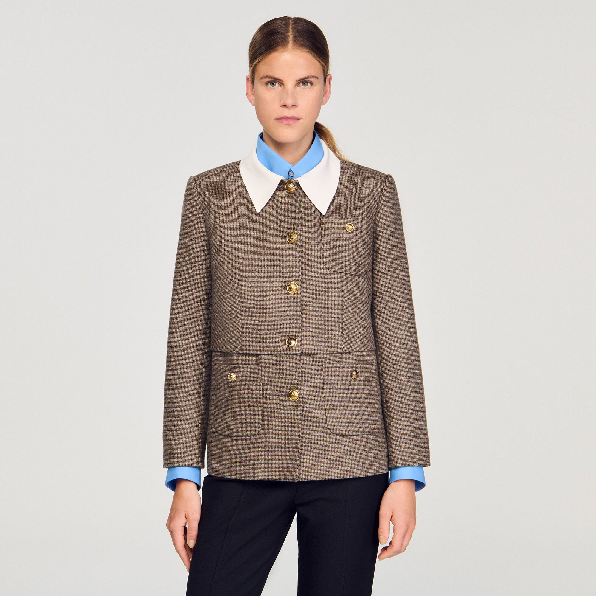 HOUNDSTOOTH SUIT JACKET - 4