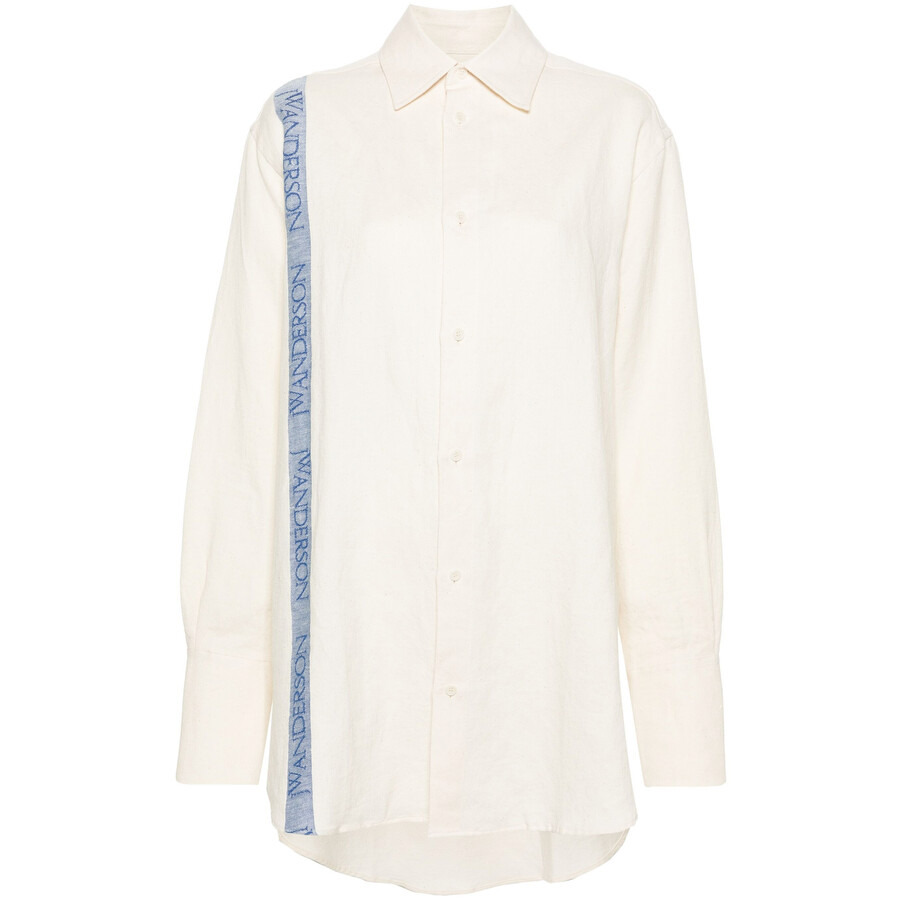 JW Anderson Logo-Stripe Cotton Blend Shirt - 5