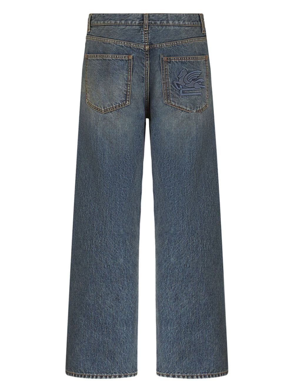 wide-leg cropped cotton jeans - 5