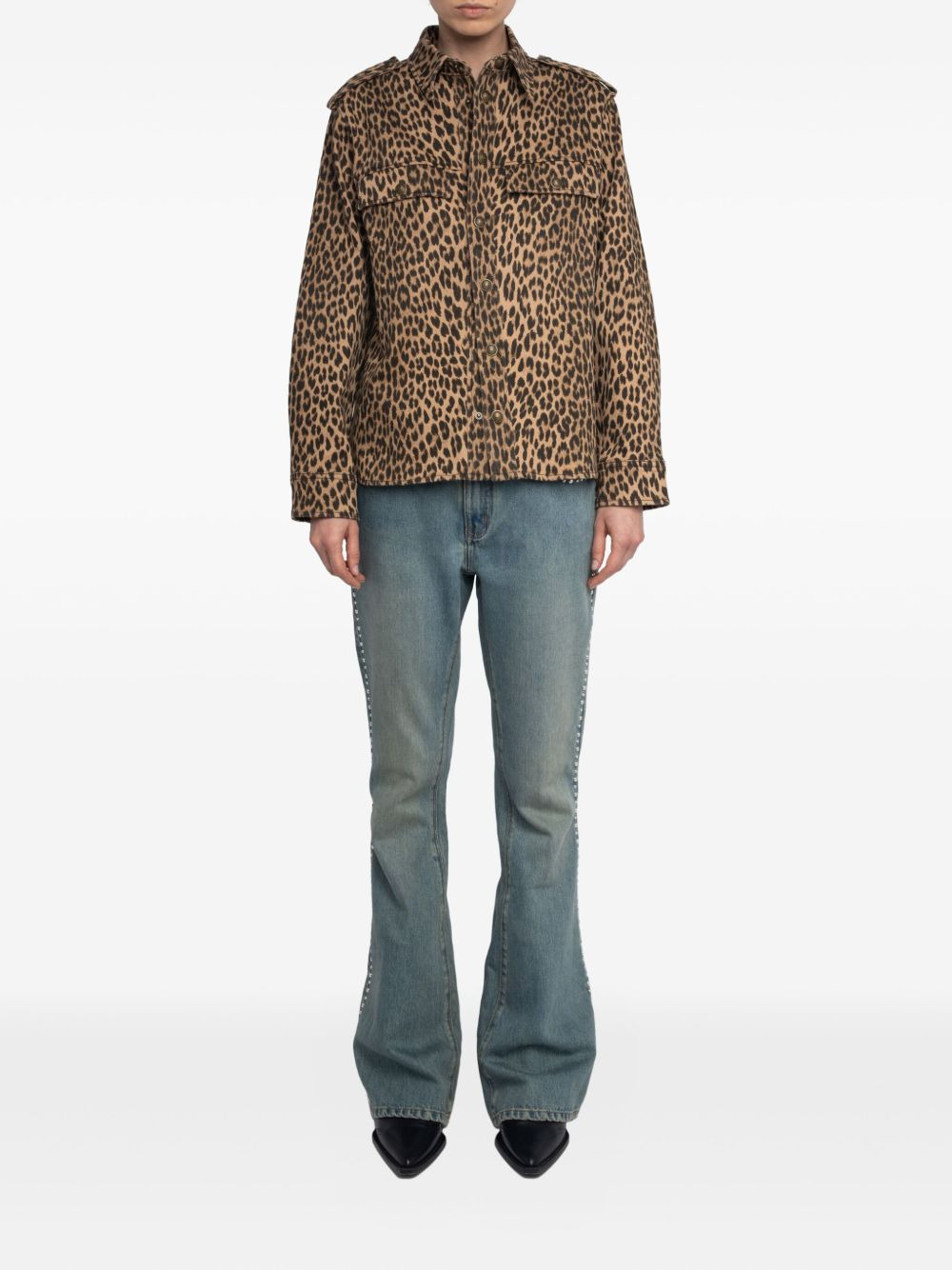 leopard-print button-fastening shirt - 2