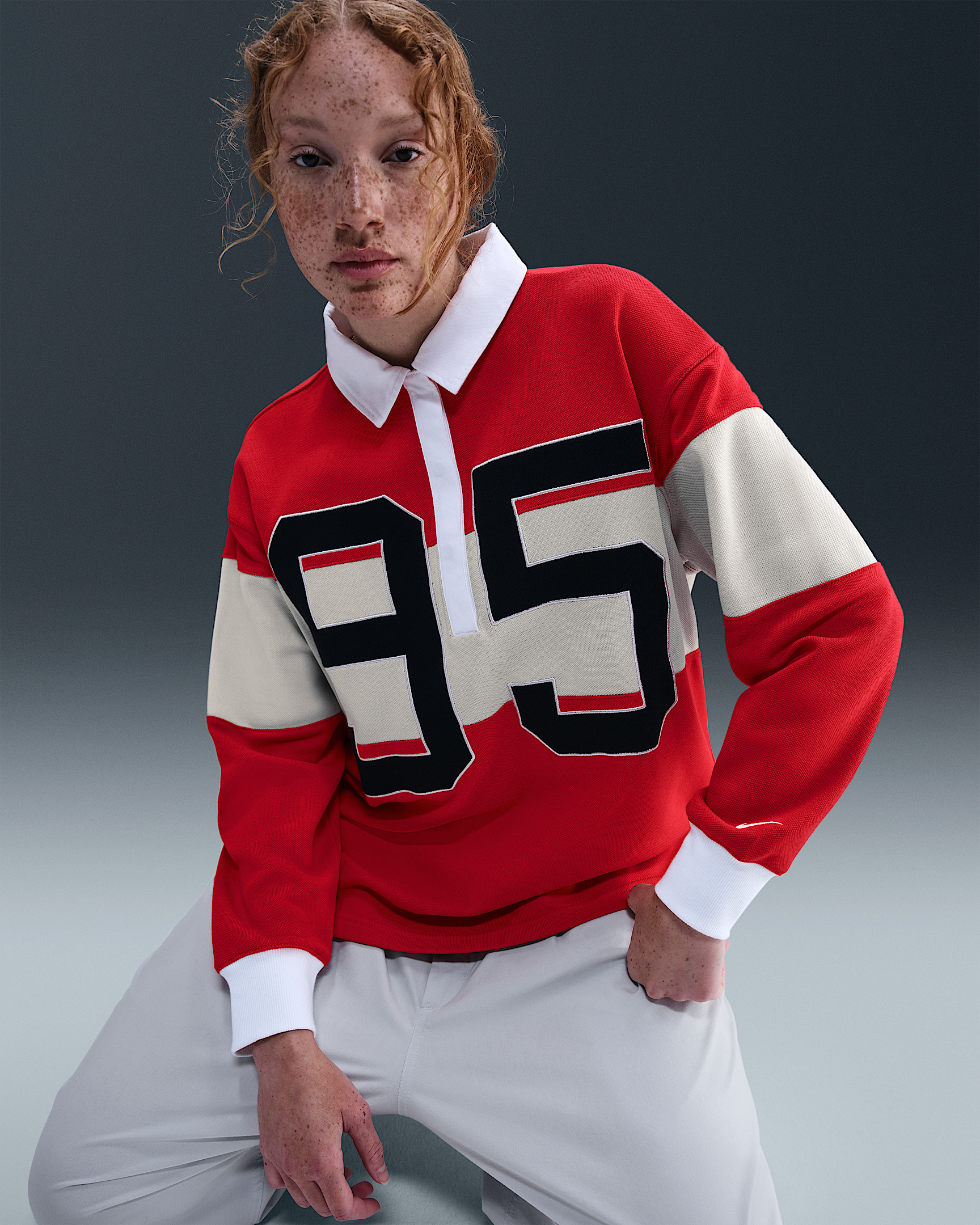 Nike Sportswear Women's Long-Sleeve Graphic Polo Top - 3