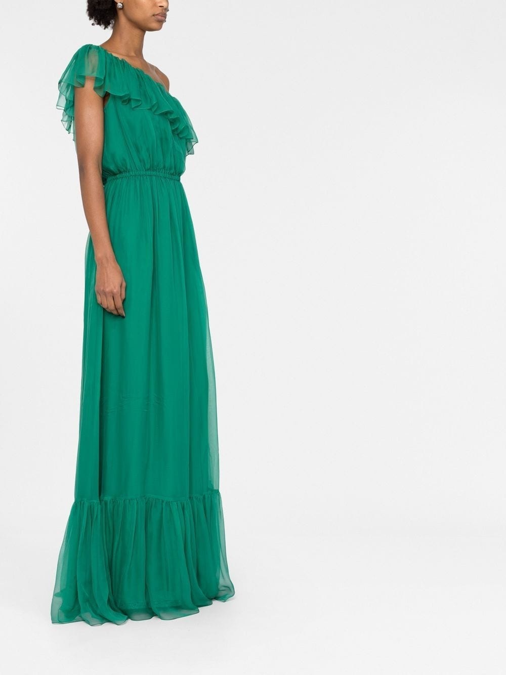 green ruffle-trim dress - 4