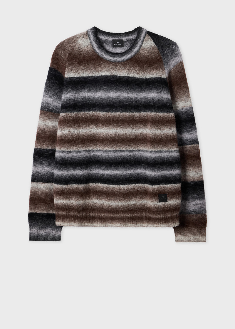 Brown and Black Faded Stripe Sweater 1