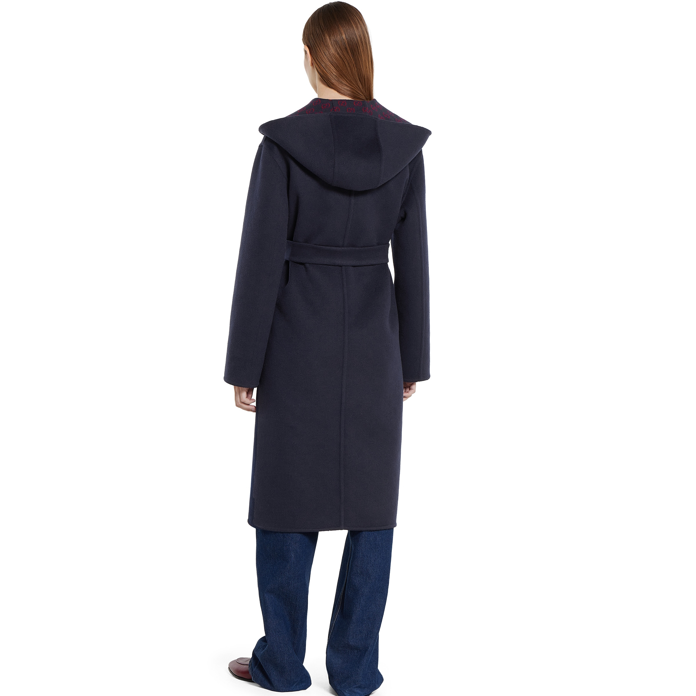 Reversible wool silk hooded coat - 4