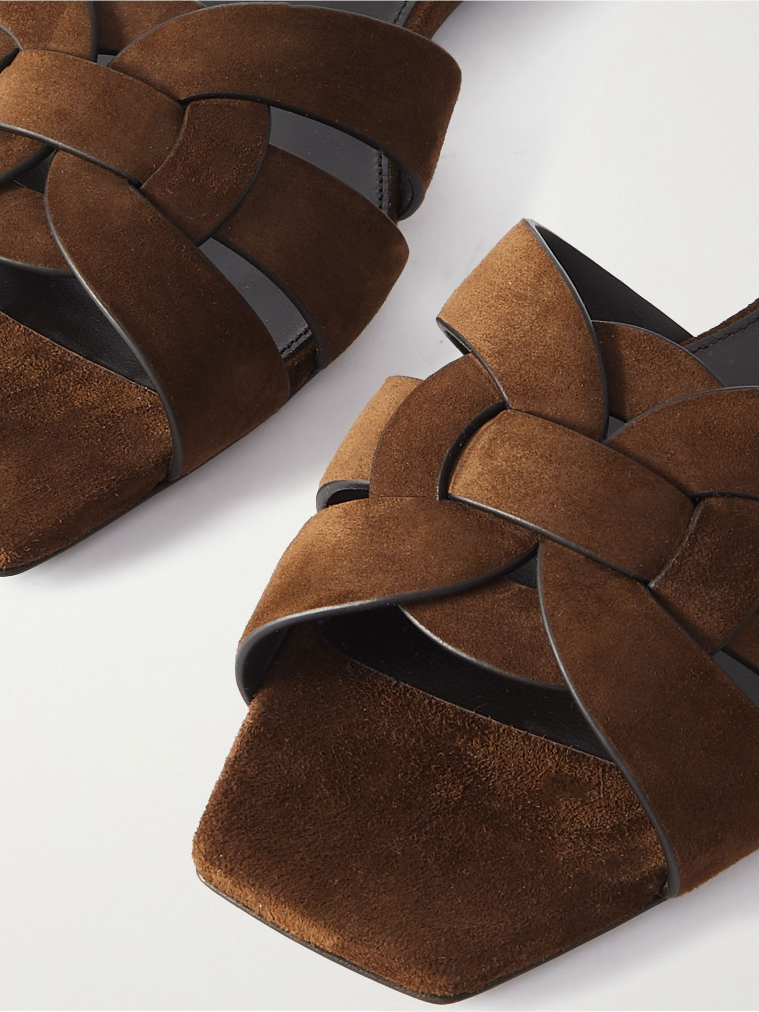 Tribute woven suede slides Brown - 4