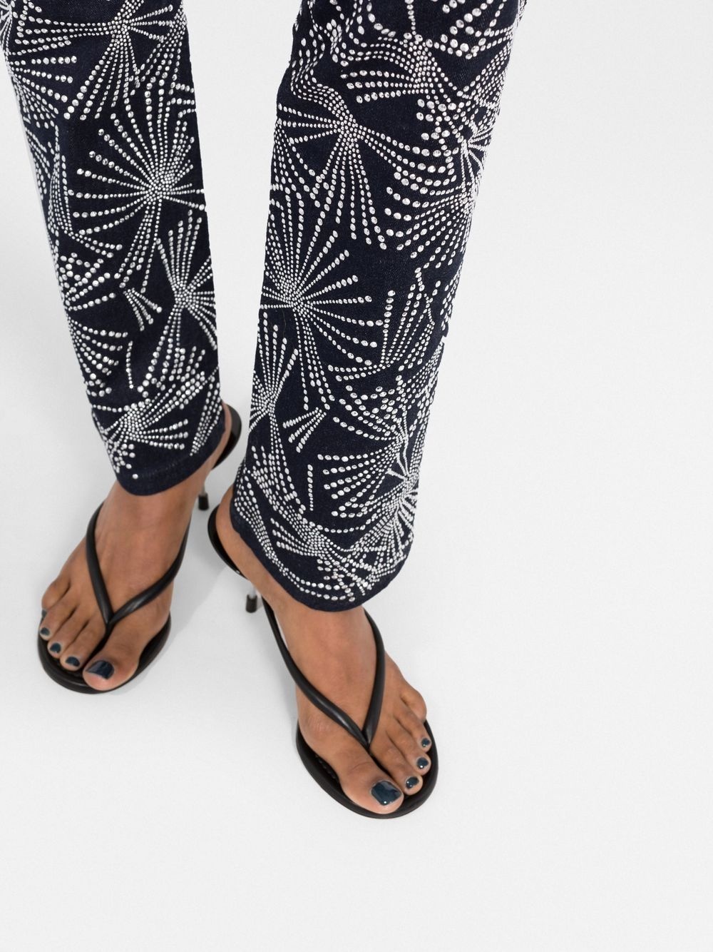 crystal-embellished straight-leg trousers - 3
