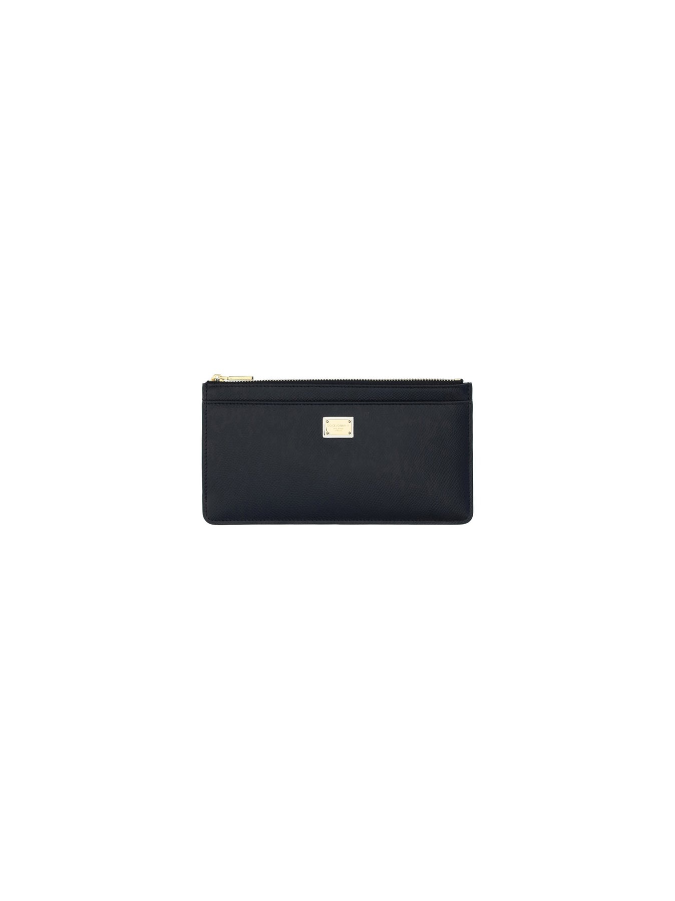 Leather card holder with metal logo - 1