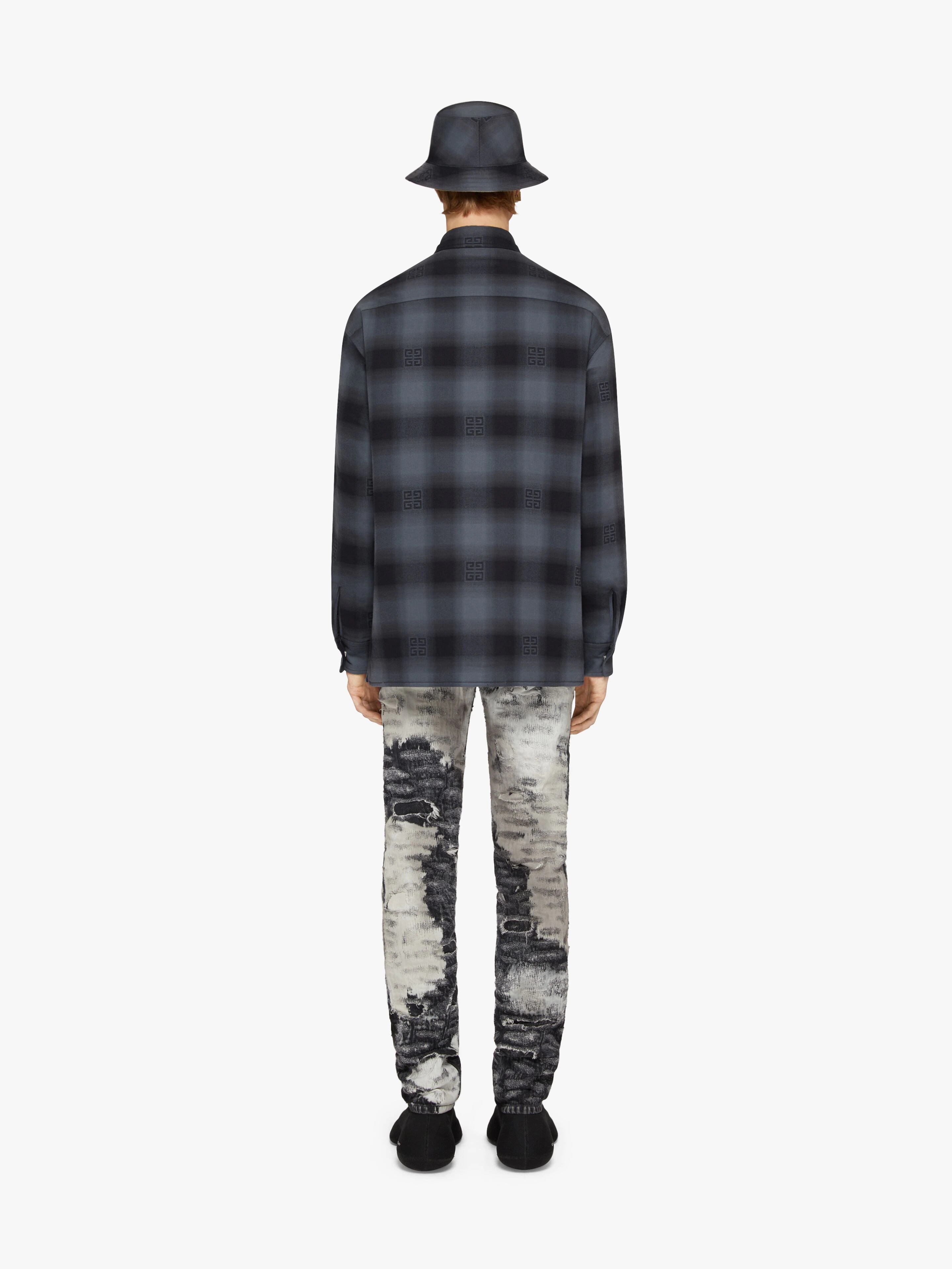SLIM-FIT JEANS IN PAINTED DESTROYED DENIM - 4