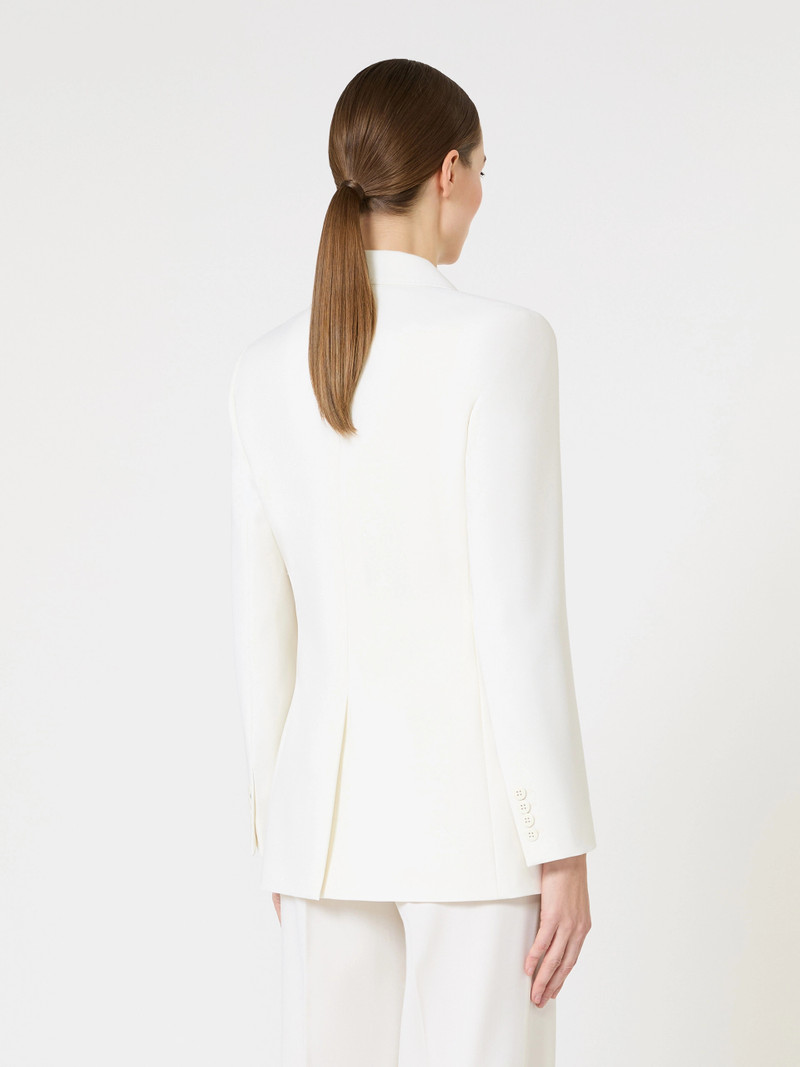 GREMBO Fitted wool crepe blazer - WHITE 4