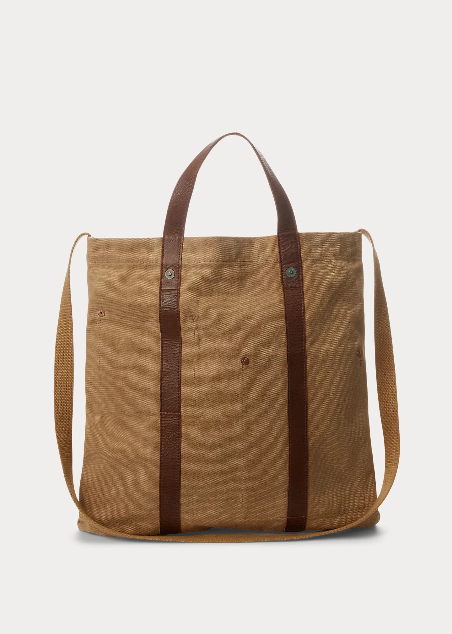 Leather-Trim Canvas Tote - 3