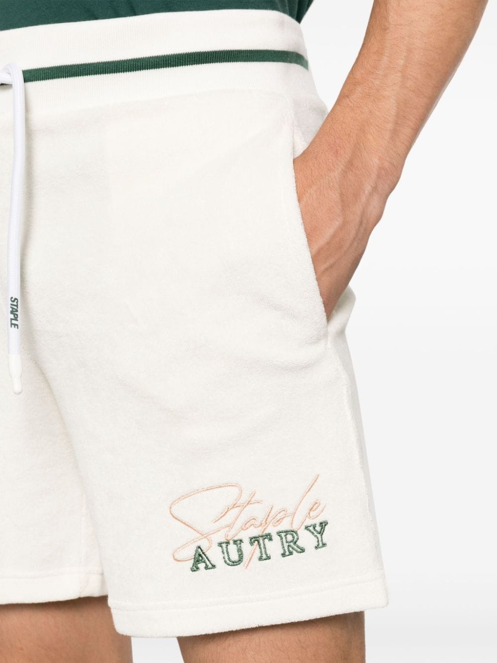 logo-embroidered track shorts - 6