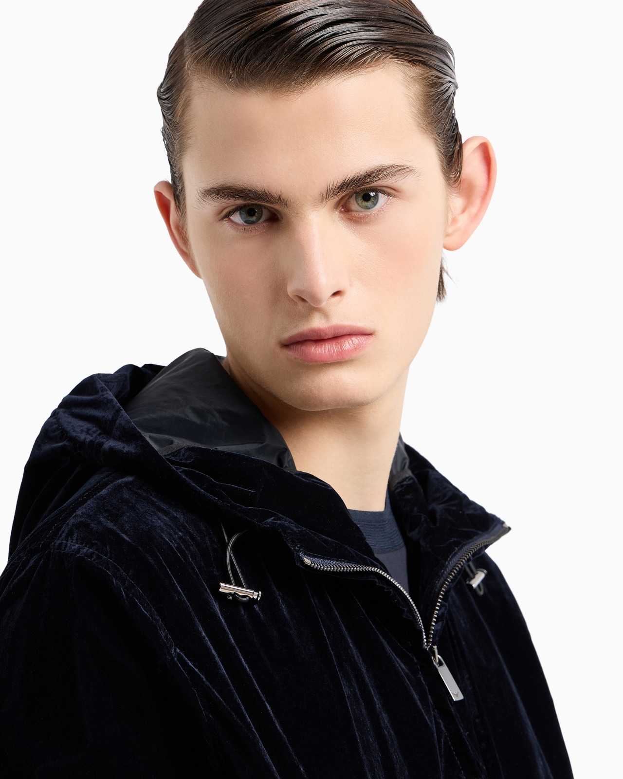 Hooded, zipped blouson in flocked nylon - 4