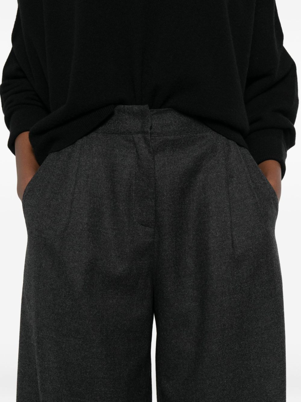 elasticated wool trousers - 5
