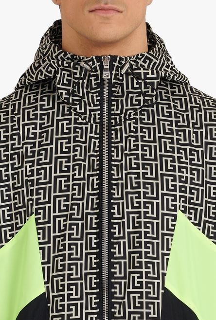 Capsule After ski - Ivory and black hooded nylon jacket with Balmain monogram - 8