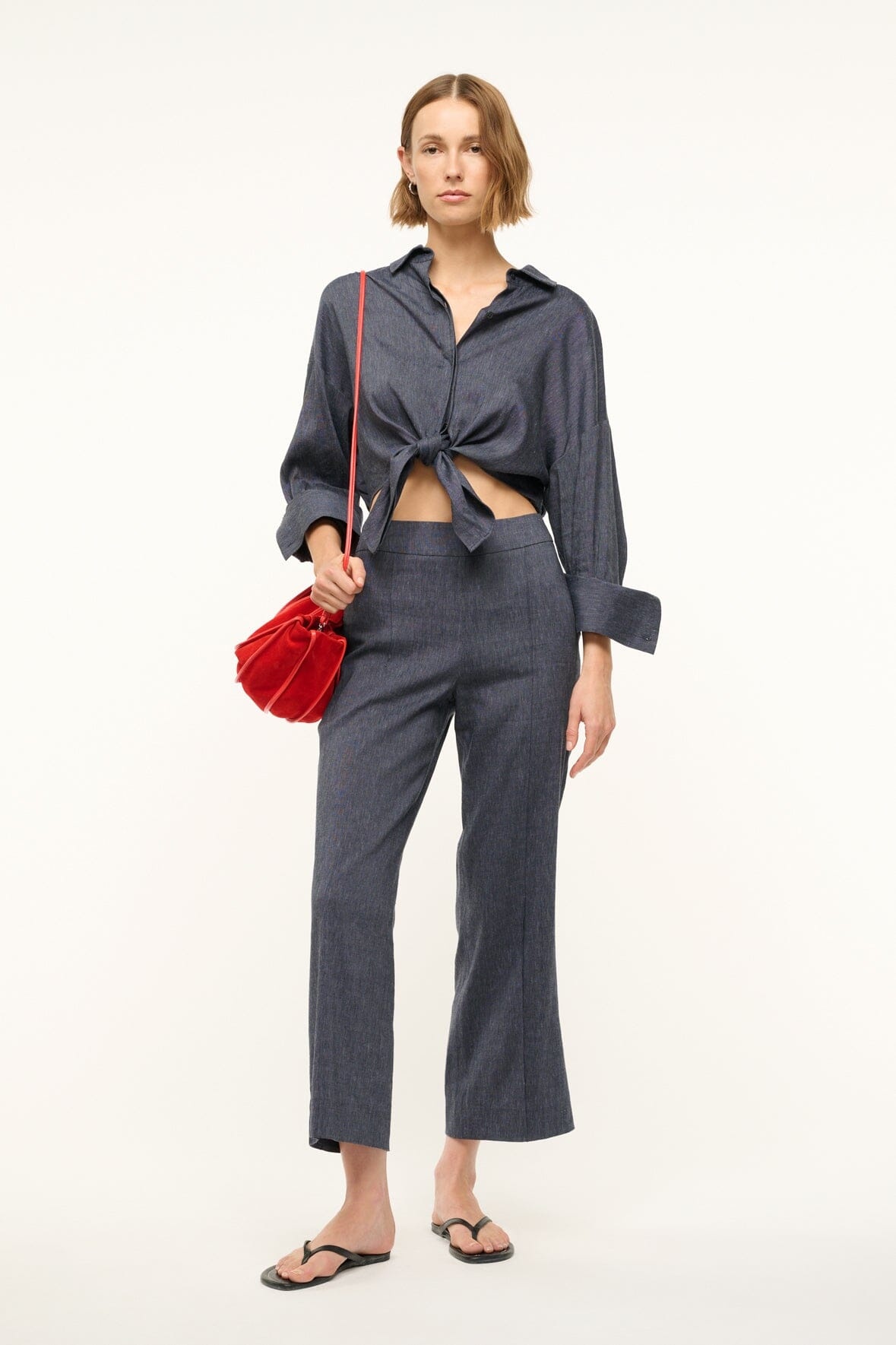 STAUD LISA LINEN TOP CHAMBRAY - 2