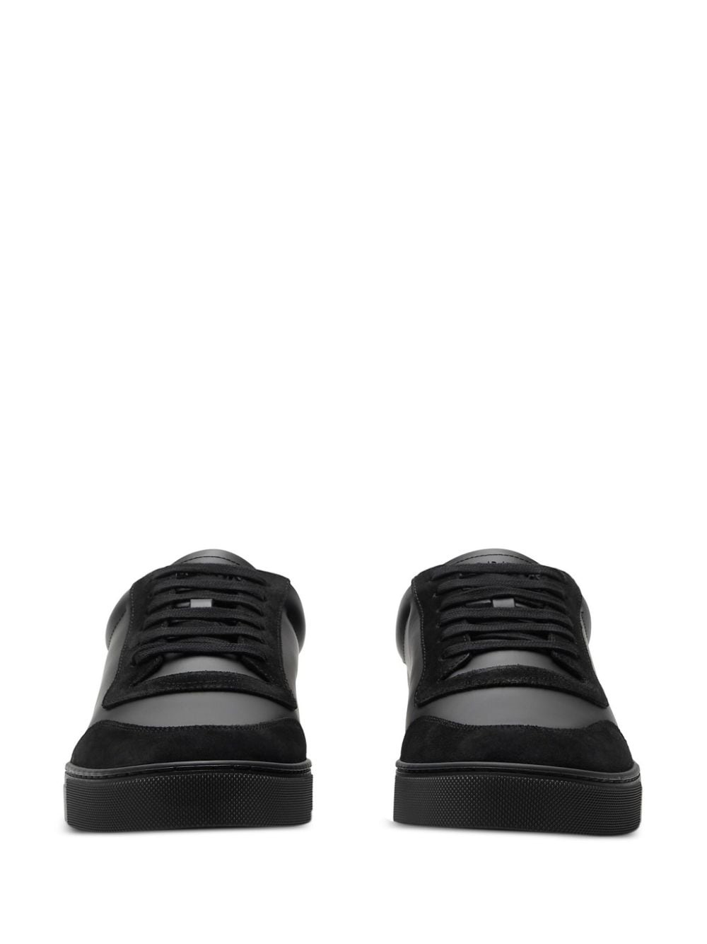 round-toe leather sneakers - 2