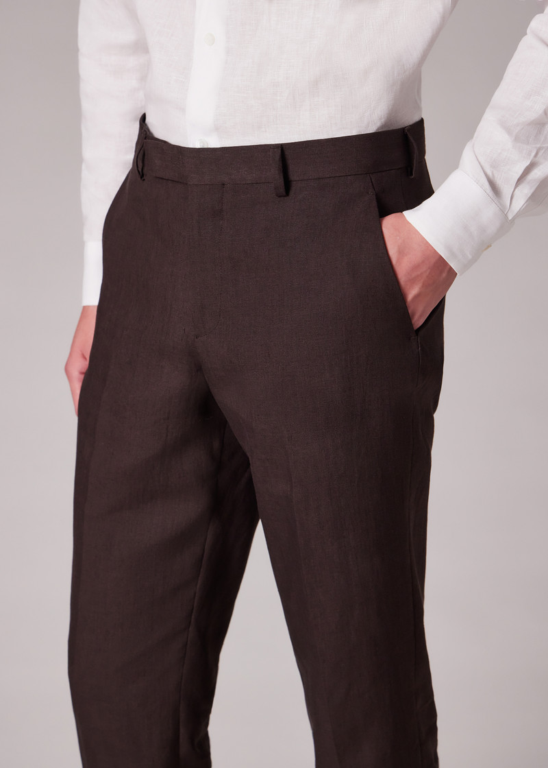 Dark Brown Linen Buggy-Lined Suit 7