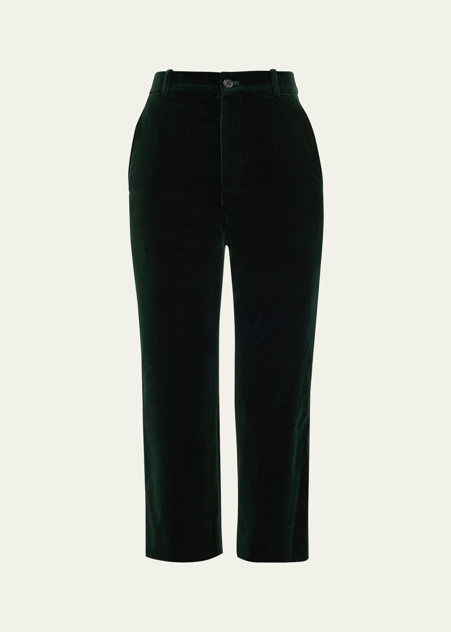 Velvet Flare Trousers - 1