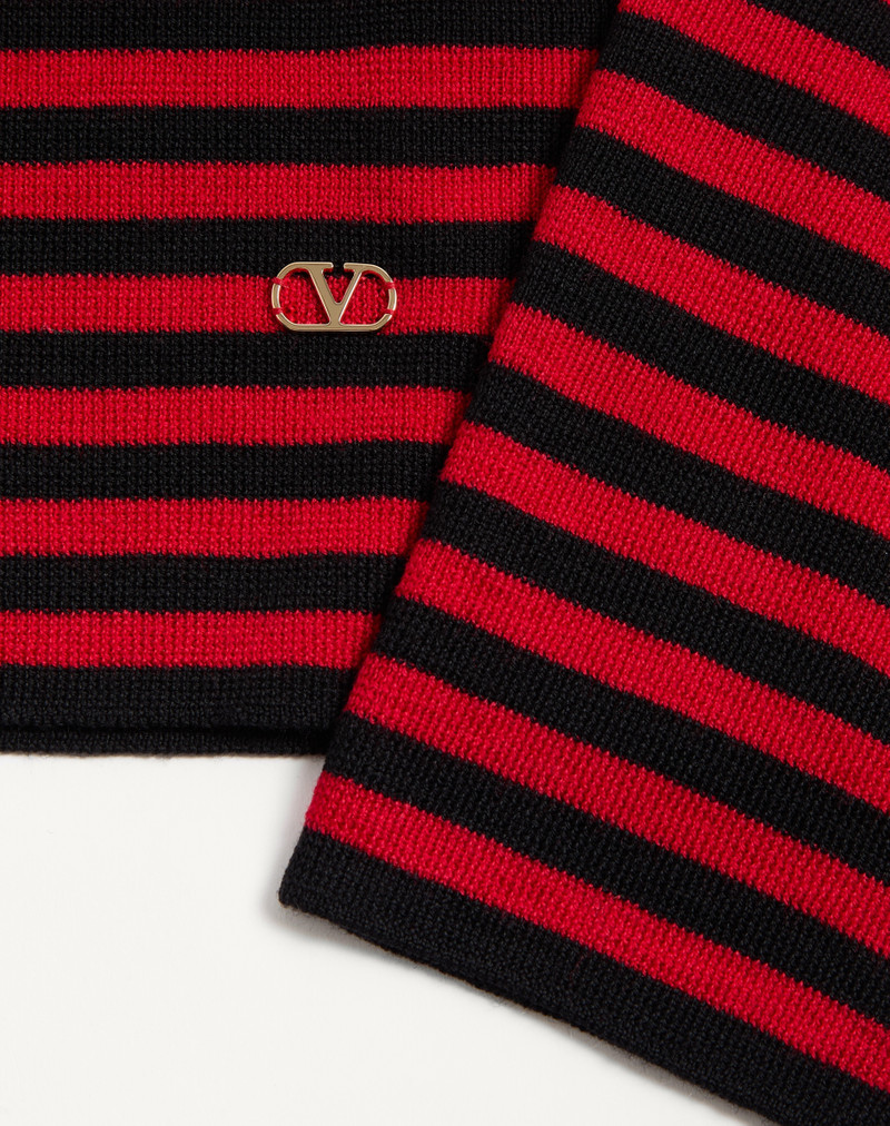 VALENTINO HIGH-NECK WOOL SWEATER WITH VLOGO PATCH 8