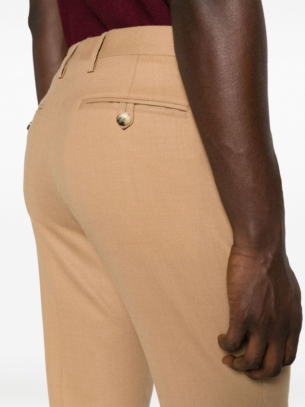 pressed-crease twill slim-fit trousers - 5