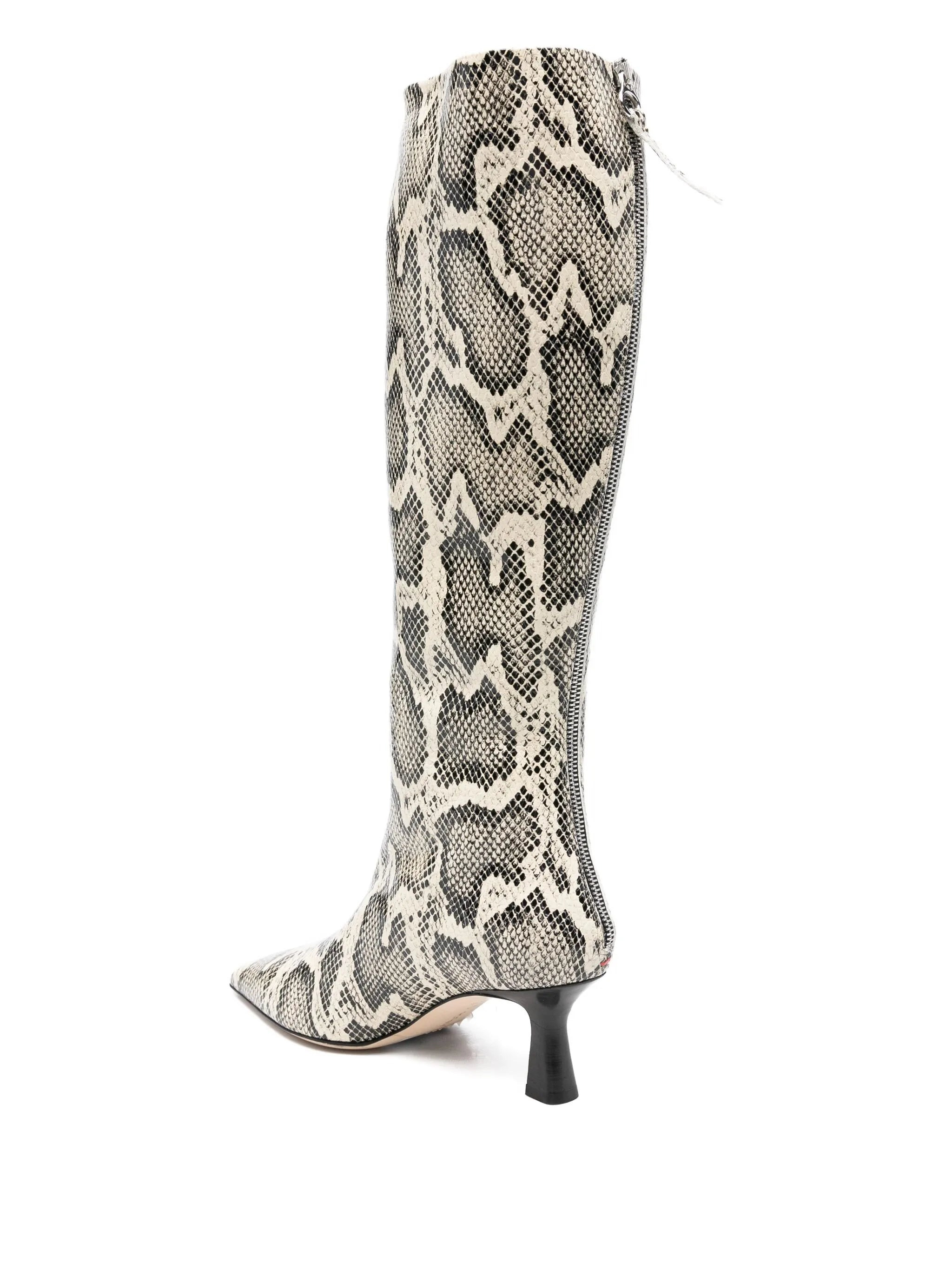 70mm Klea snake-print calf leather boots - 3