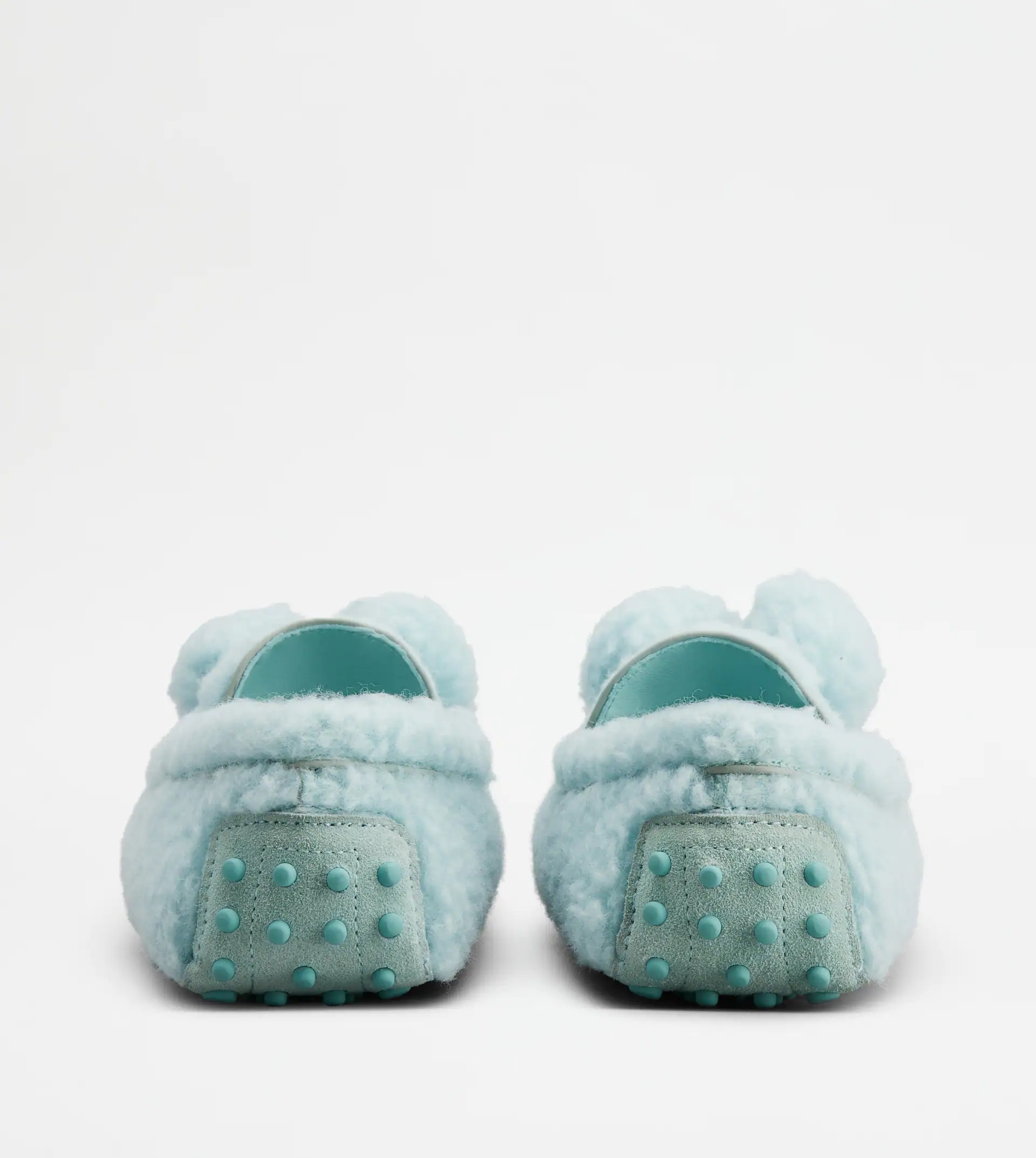 GOMMINO DRIVING SHOES IN WOOL AND SUEDE - LIGHT BLUE - 2
