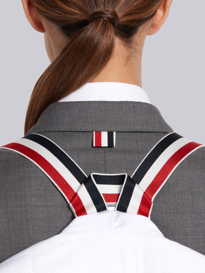 White Down Filled Poly Twill Center Back Stripe Classic Trench Coat 5