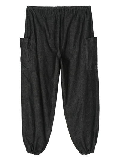 Yohji Yamamoto drop-crotch tapered jeans outlook