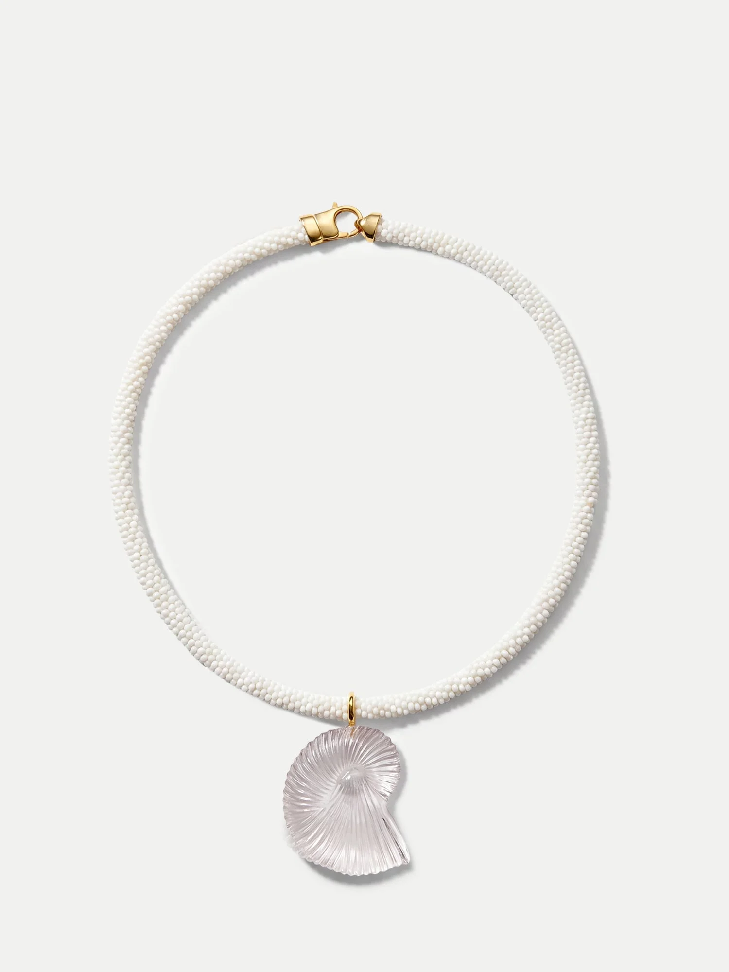 NAUTILUS SHELL BEADED NECKLACE - 1