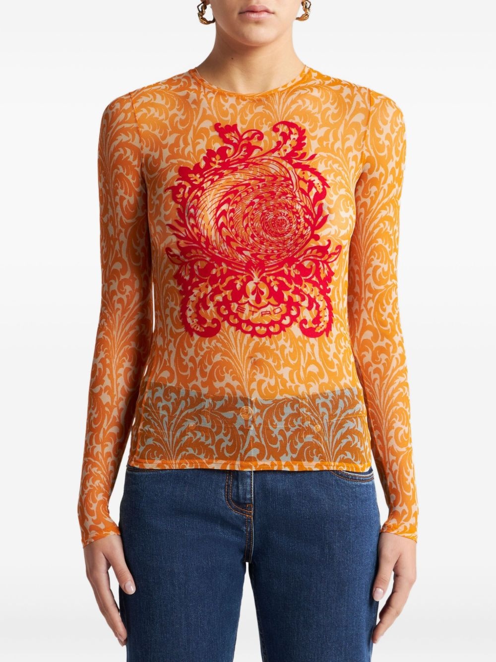 shell-print sweater - 2