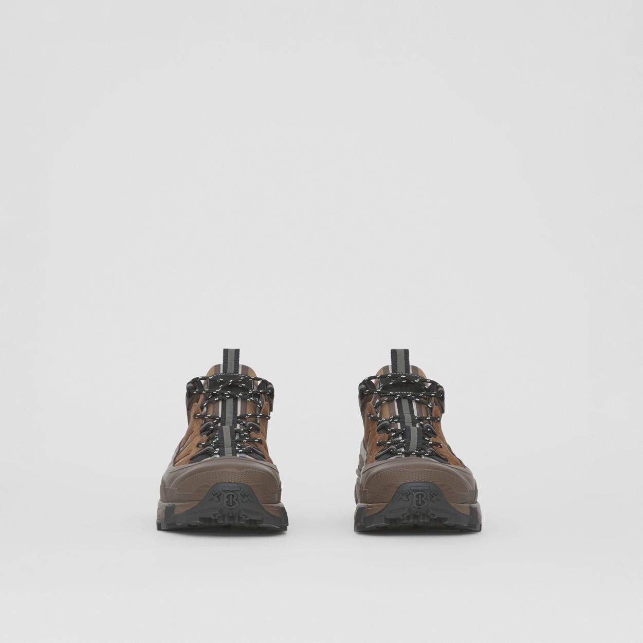 Check Cotton, Suede and Leather Arthur Sneakers - 4