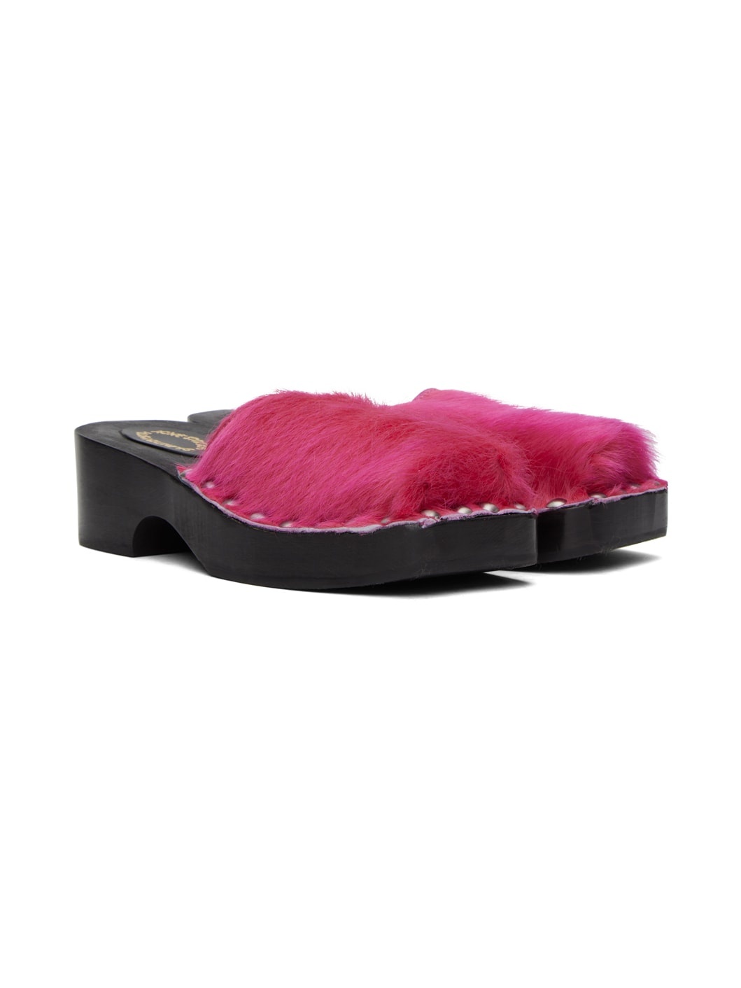 Pink Hairy Clogs - 4