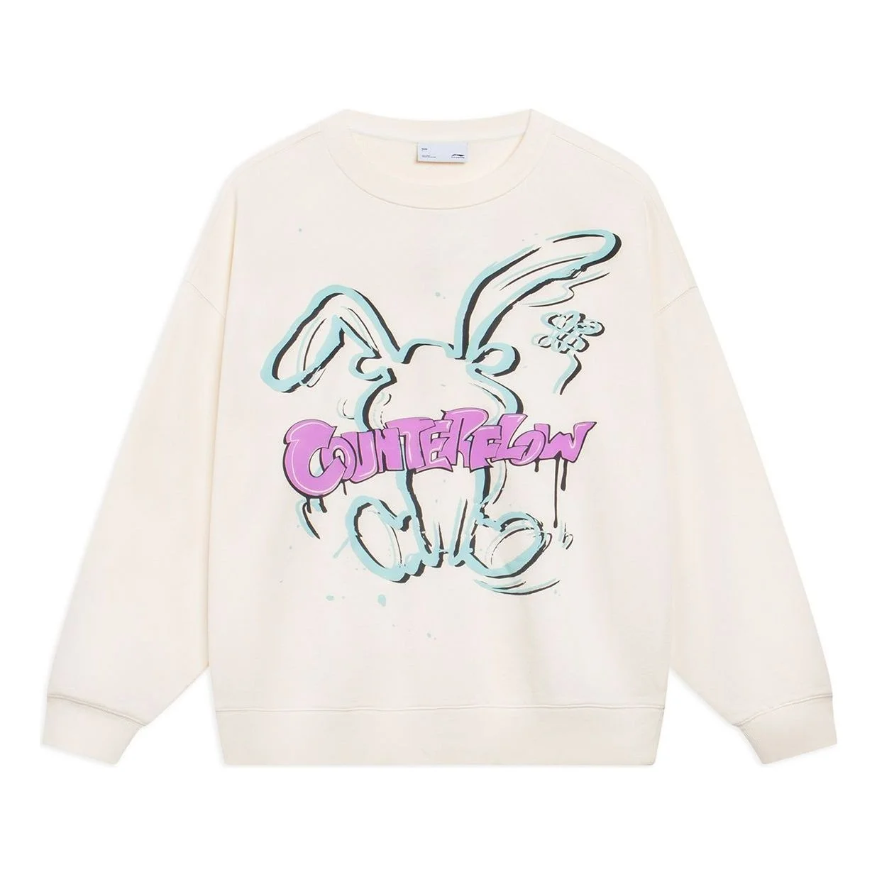 Li-Ning Counterflow Cartoon Rabbit Graphic Sweatshirt 'Beige' AWDT527-1 - 1