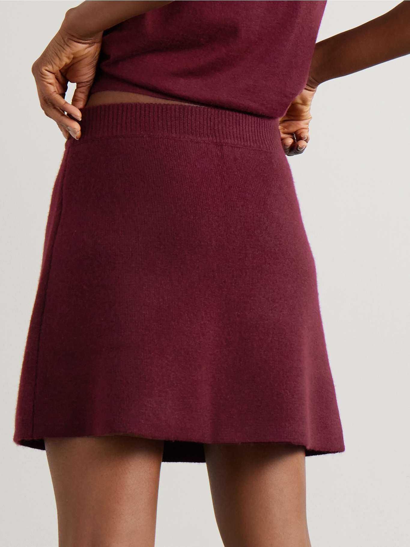 Clare cashmere mini skirt Plum - 3